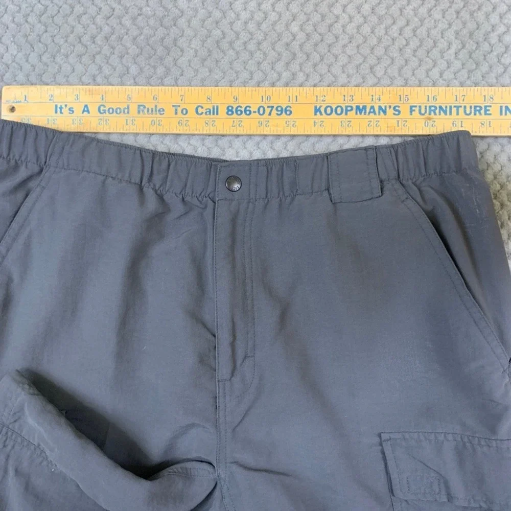 The North Face Mens Gray Nylon Cargo Shorts Elastic Waist Hiking Outdoor Large